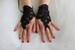 Gothic black, lace wedding gloves, costume gloves, halloween gloves, 