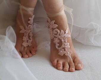 Wedding shoe,Beaded pink lace, wedding sandal,barefoot sandals, shoe,bridal sandals, wedding sandals!