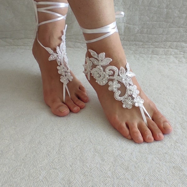 Lace Barefoot Sandal - Etsy