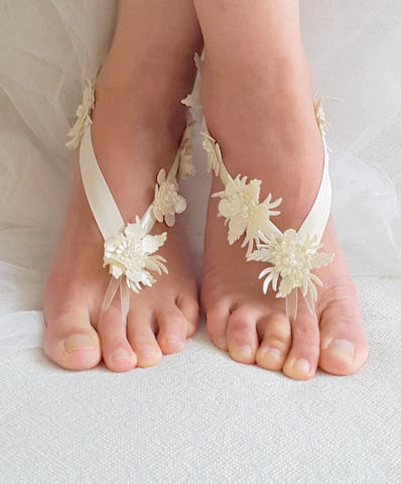 Anklet free shipping bridal sandals bridesmaids, B\u0130G D\u0130SCOUNT Barefoot sandals,beach,Imitation leather flowers,wedding sandals,shoes