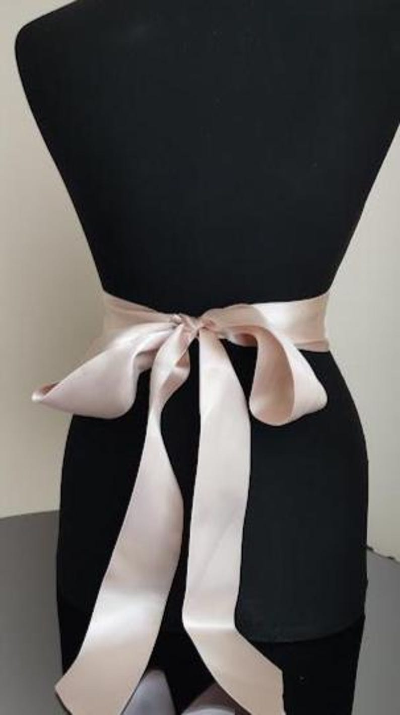 bride sash,Baby Shower Sash Mommy to Be Sash bridal belt ivory satin champagne satin,handmade flowers,wedding belt,Wing, Long Waist. image 4