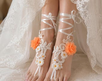 Wedding shoe,summer shoe,barefoot sandals,bridal accessories, ivory lace,wedding sandals, shoes bridal sandals bridesmaids,