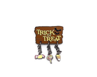 Trick or Treat Hard Enamel Pin with Charms