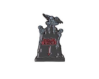 Beetlejuice Gravestone Enamel Pin