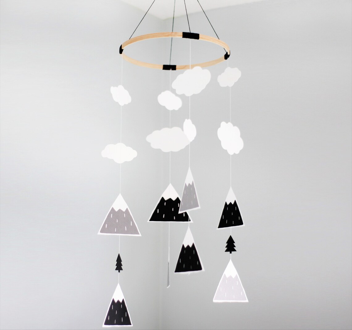 Mountain Baby Mobile Woodland Baby Mobile Nursery Mobile Etsy