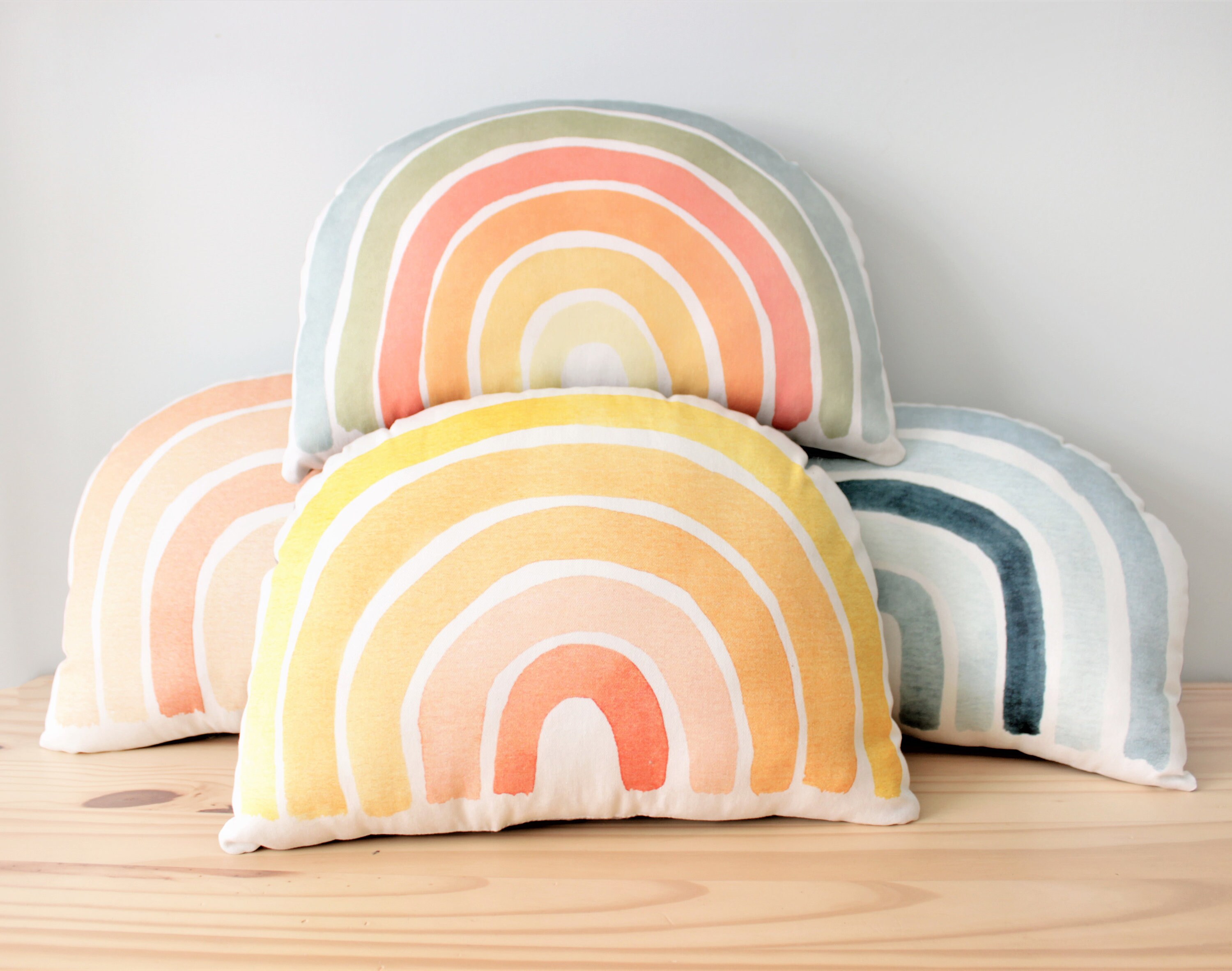 Rainbow pillow nursery rainbow decor children cushion Etsy