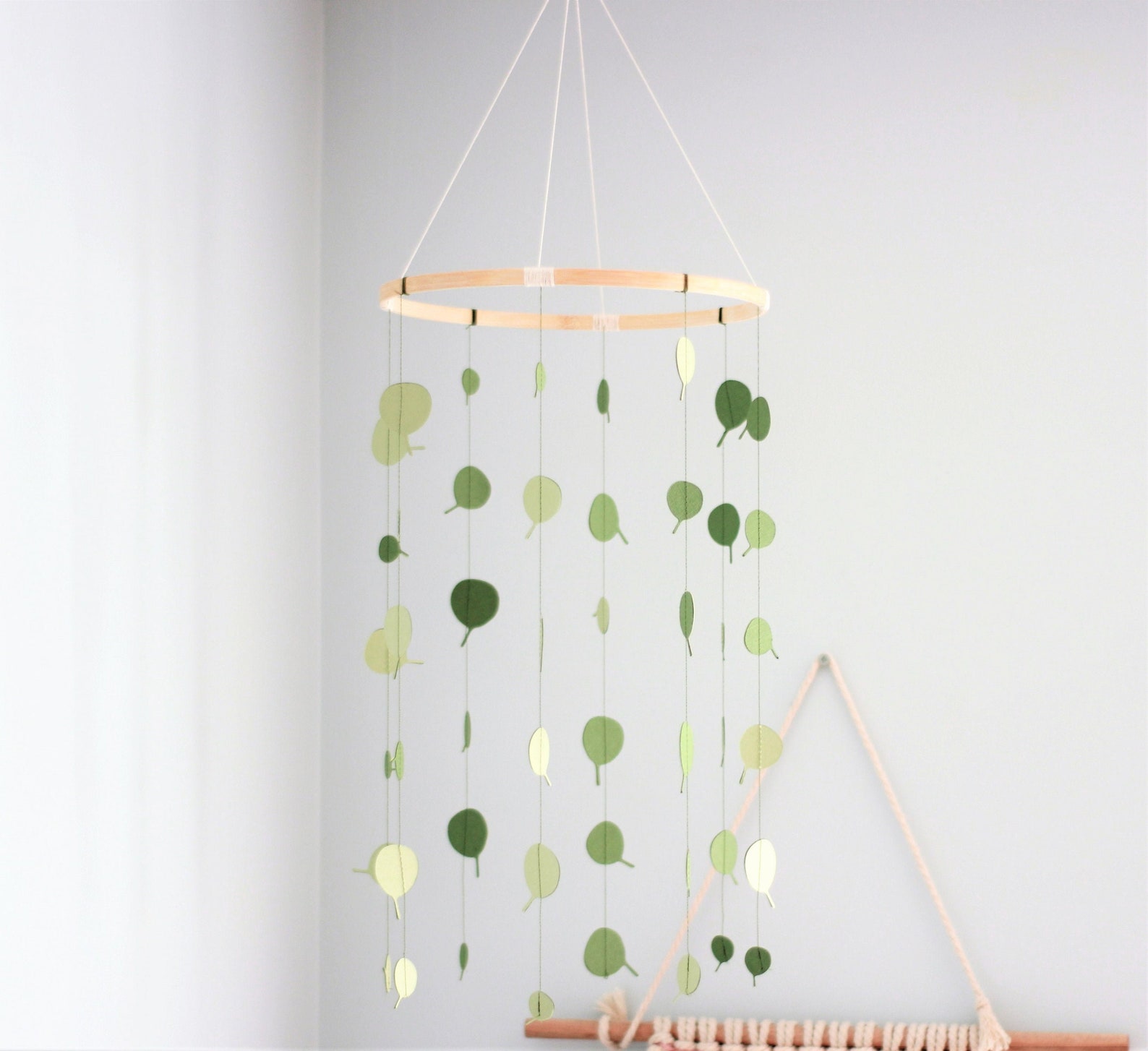 Eucalyptus Baby Mobile Eucalyptus Nursery Leaf Mobile Baby Etsy