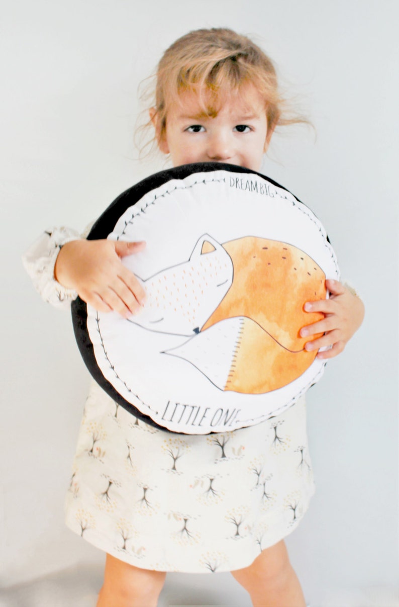 Fox pillow Woodland animal cushion Nursery pillow Etsy