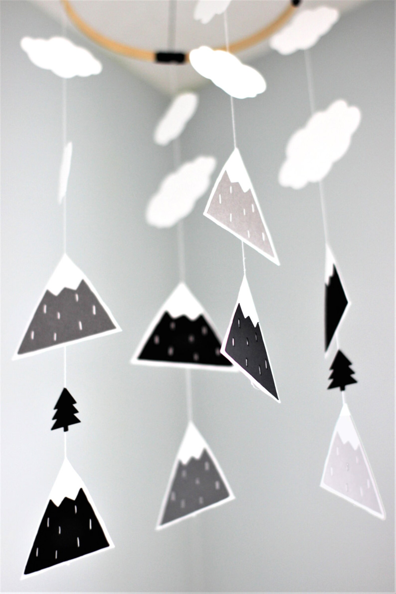 Mountain Baby Mobile Woodland Baby Mobile Nursery Mobile Etsy