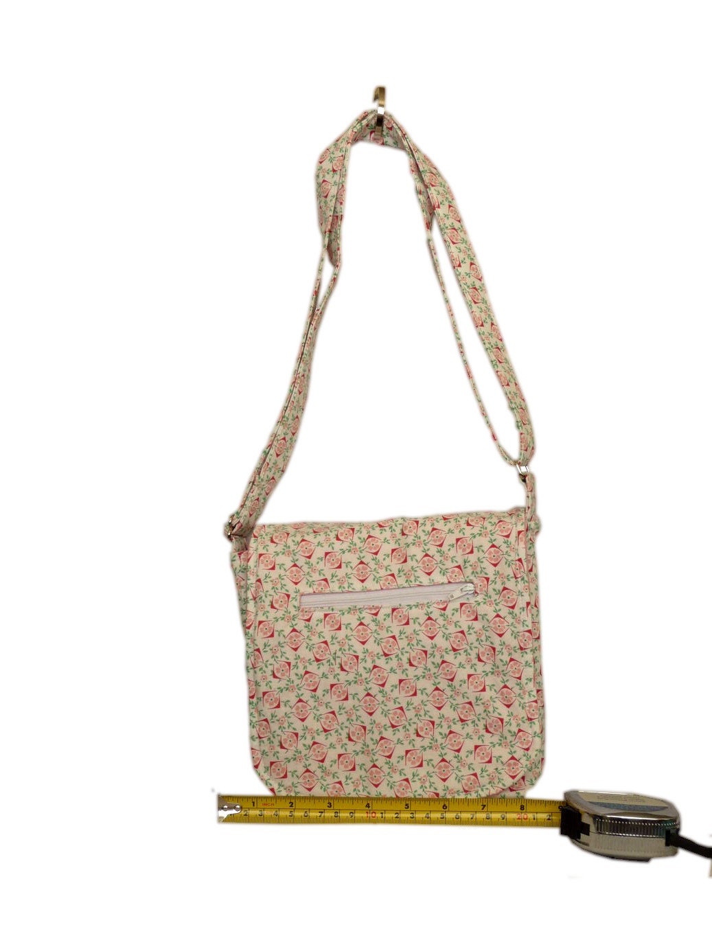 Mini Cross Body Bag white pink floral Sewn By Tanya Etsy