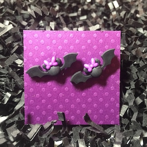 Disney Halloween earrings, Disney earrings, Disney jewelry, Minnie Mouse bat earrings, Halloween earrings,  Fish extenders, Disney cruise