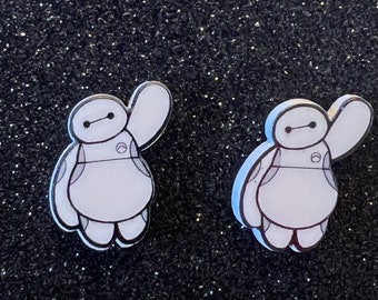 Baymax, Big Hero Disney earrings, Disney jewelry,  EPCOT earrings, Fish extenders, Disney cruise