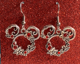 Disney earrings, Disney jewelry, Mickey Mouse Earrings, MIckey Mouse crystal earrings,  Fish extenders, Disney cruise