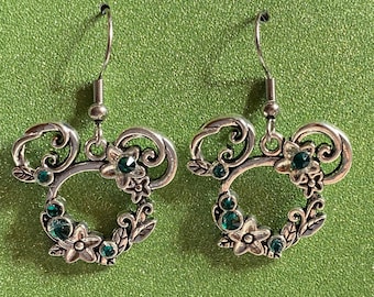 Disney earrings, Disney jewelry, Mickey Mouse Earrings, MIckey Mouse crystal earrings,  Fish extenders, Disney cruise