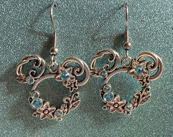 Disney earrings, Disney jewelry, Mickey Mouse Earrings, MIckey Mouse crystal earrings,  Fish extenders, Disney cruise