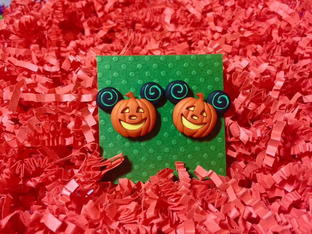 Disney Earrings, Disney Jewelry, Mickey Mouse Pumpkin, Halloween