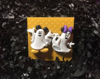Disney Halloween earrings, Disney earrings, Disney jewelry, Mickey & Minnie ghosts, Halloween earrings,  Fish extenders, Disney cruise