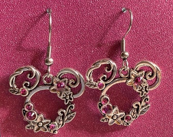 Disney earrings, Disney jewelry, Mickey Mouse Earrings, MIckey Mouse crystal earrings,  Fish extenders, Disney cruise