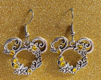 Disney earrings, Disney jewelry, Mickey Mouse Earrings, MIckey Mouse crystal earrings,  Fish extenders, Disney cruise