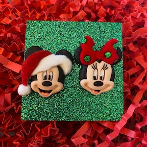 Disney Christmas earrings, Disney earrings, Disney jewelry, Mickey Mouse  Santa, Christmas earrings,  Fish extenders, Disney cruise