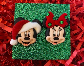 Disney Christmas earrings, Disney earrings, Disney jewelry, Mickey Mouse  Santa, Christmas earrings,  Fish extenders, Disney cruise