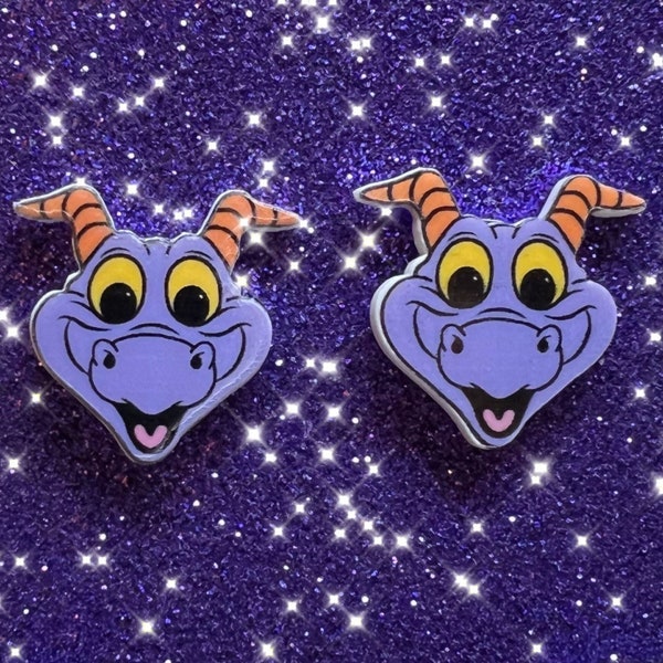 Figment earrings, Disney earrings, Disney jewelry, Figment, EPCOT earrings, Fish extenders, Disney cruise