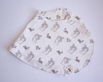 Cream with Forest Animals - Burpin Bib.  The Bib and Burp Cloth All in One by Ella & Max.  Several Styles to Choose From.