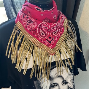 Rhinestone Fringe Bandana