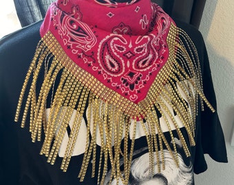 Rhinestone Fringe Bandana