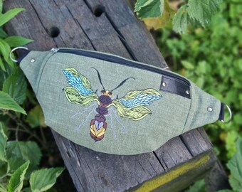 Fantasy dragonfly fanny pack, Magical damselfly hip bag, Unique festival accessory, Whimsical insect gift idea