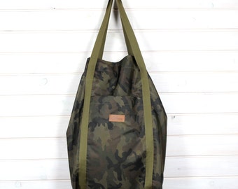 Bag camo XXL, shoulder bags, big bag, xxl bags real leather, monogram, camouflage bag tote, large camo perfect for Everyday, School, Weekend