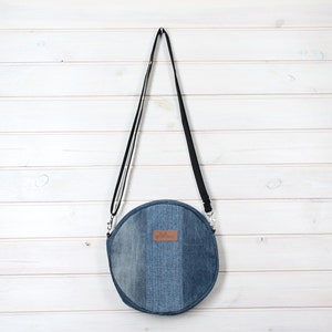 Bolso ecológico, bolsa de mezclilla, bolso vaquero, bolso de hombro, denim, denim de tasche, bolsa de ecología, bolsa orgánica, bolsa de reciclaje, upcycling, bolso bandolera imagen 2