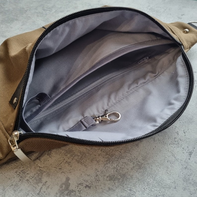 Wind rose hip bag, Light green fanny pack, Adventure waist bag, Embroidered bum bag with compass rose, Traveler gift idea, Wanderlust bag image 8