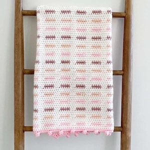 Crochet Mini Dash Baby Blanket with Pom Pom Border