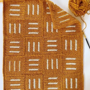 Crochet Modern Hatch Lines Blanket Pattern