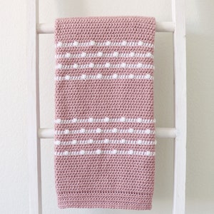 Crochet Polka Dot Lines Baby Blanket Pattern