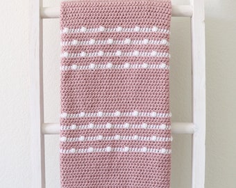 Crochet Polka Dot Lines Baby Blanket Pattern