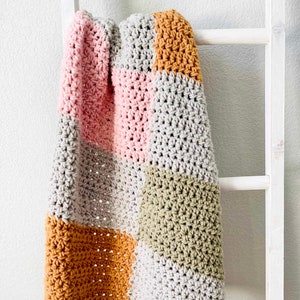 Crochet Forever Fleece Half Stripe Throw