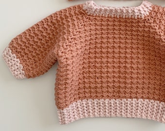 Pink Single Crochet Baby Sweater Pattern | Etsy