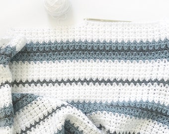 Modern Double Crochet V-Stitch Blanket Pattern