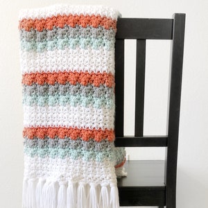 Crochet Mesh and Bobble Blanket Pattern