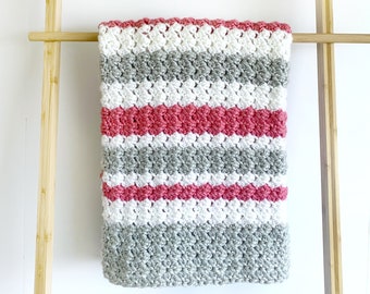 Crochet Sedge Stripes Baby Blanket Pattern