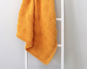 Crochet Gold Puffs Baby Blanket Pattern