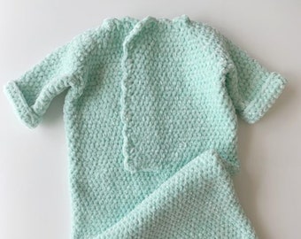 Crochet Velvet Newborn Nightgown