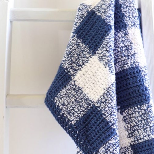 Gingham Blanket Crochet Pattern Easy Pattern for the Etsy