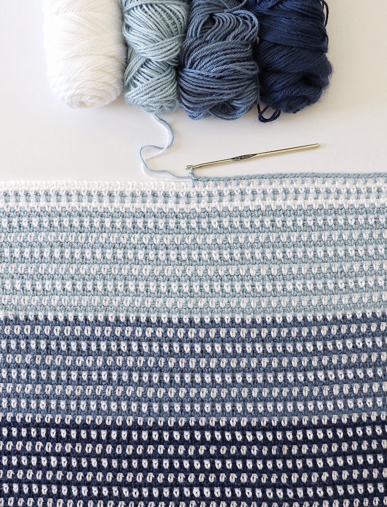 Crochet Country Blues Baby Blanket Pattern image 3