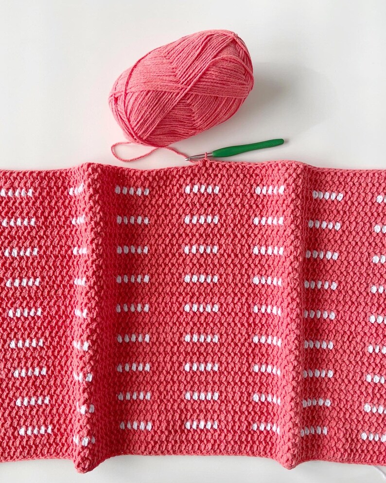 Crochet Bundle Up Modern Dash Baby Blanket Pattern image 2