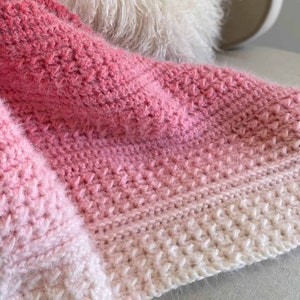 Crochet Caron Halo Double Ombre Baby Texture Blanket image 3