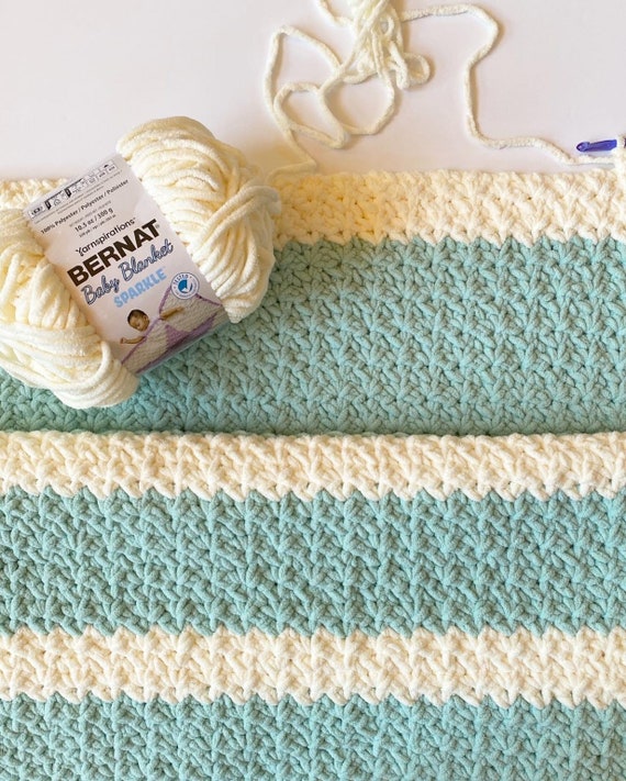 Crochet Bernat Baby Blanket Sparkle Throw Pattern 