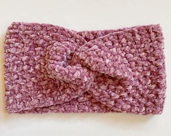 Crochet Mini-Basketweave Velvet Twist Headband Pattern